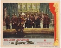 9y435 EMPEROR WALTZ LC #6 1948 guards arrest Bing Crosby & pull trunk out of fountain!