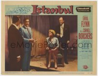 9y561 ISTANBUL LC #7 1957 seated Cornell Borchers between Errol Flynn & Werner Klemperer!