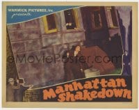 9y671 MANHATTAN SHAKEDOWN LC 1939 John Gallaudet under window in alley hiding from masked gunman!