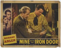 9y693 MINE WITH THE IRON DOOR LC 1936 Richard Arlen & Henry B. Walthall examining crucifix!