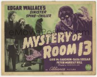 9y128 MYSTERY OF ROOM 13 TC 1941 Edgar Wallace's sinister spine-chiller, great spooky art, rare!