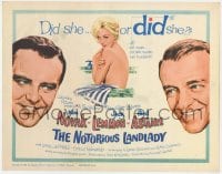 9y133 NOTORIOUS LANDLADY TC 1962 art of sexy topless Kim Novak between Jack Lemmon & Fred Astaire!