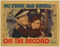 9y732 OFF THE RECORD LC 1939 wonderful close up of newspaper reporters Pat O'Brien & Joan Blondell!