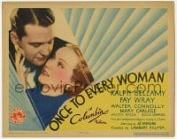 9y136 ONCE TO EVERY WOMAN TC 1934 nurse Fay Wray & doctor Ralph Bellamy, from A.J. Cronin's story!