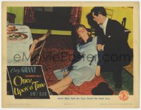 9y741 ONCE UPON A TIME LC 1944 pretty Janet Blair falls for Cary Grant the hard way!