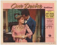 9y742 ONE DESIRE LC #8 1955 great romantic close up of Rock Hudson holding pretty Anne Baxter!