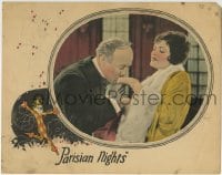 9y748 PARISIAN NIGHTS LC 1925 older man kissing Elaine Hammerstein's hand, cool border art, rare!