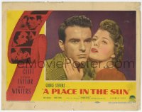 9y758 PLACE IN THE SUN LC #1 1951 romantic close up of Montgomery Clift & Shelley Winters!