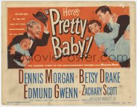 9y155 PRETTY BABY TC 1950 Dennis Morgan, Betsy Drake, the tot who put honeymooners on the spot!