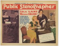 9y157 PUBLIC STENOGRAPHER TC 1934 great image of pretty Lola Lane & switchboard operator!