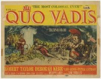 9y158 QUO VADIS TC 1951 art of Robert Taylor, sexy Deborah Kerr & Peter Ustinov in Ancient Rome!