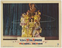 9y852 STORY OF WILL ROGERS LC #6 1952 Will's son performing great lasso trick with sexy showgirls!