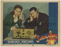 9y858 SUBMARINE ALERT LC #3 1943 Richard Arlen & Wendy Barrie listening to radio transmitter!