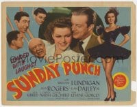 9y206 SUNDAY PUNCH TC 1942 art of boxer William Lundigan, sexy Jean Rogers, Guy Kibbee!