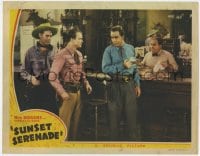 9y861 SUNSET SERENADE LC 1942 Roy Rogers in confrontation with bad guy in saloon by the bar!