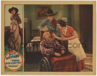 9y883 TEXAS GUN-FIGHTER LC 1932 Ken Maynard helps Sheila Bromley give medicine to man in wheelchair!