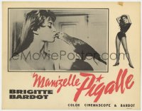 9y885 THAT NAUGHTY GIRL LC 1958 c/u of sexy Brigitte Bardot kissing parrot, Mam'zelle Pigalle!