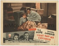 9y890 THEY GOT ME COVERED LC #8 R1951 Bob Hope helps bound & gagged Lenore Aubert escape!