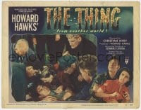 9y893 THING LC #8 1951 Howard Hawks classic horror, Tobey, Sheridan, Martin & Dierkes help Franz!