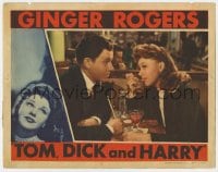 9y905 TOM, DICK & HARRY LC 1941 great close up of Ginger Rogers & George Murphy in diner!