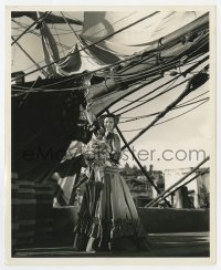 1a160 CAPTAIN BLOOD 8.25x10 still 1935 Olivia De Havilland waving farewell by shp by Marigold!