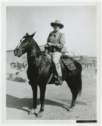 1a197 COMANCHEROS 8.25x10 still 1961 full portrait of cowboy John Wayne sitting on his horse!