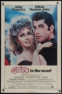 1b401 GREASE 1sh 1978 c/u of John Travolta & Olivia Newton-John in a most classic musical!