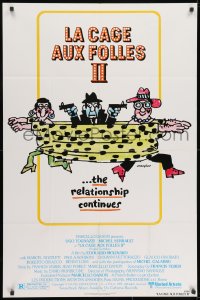 1b500 LA CAGE AUX FOLLES II 1sh 1981 Birds of a Feather 2, Michel Serrault, great wacky Lou Myers art!