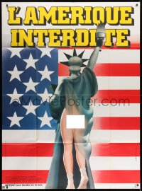 1c942 THIS IS AMERICA French 1p 1982 wacky different art of half-naked Lady Liberty by Landi!