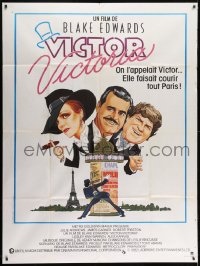 1c975 VICTOR VICTORIA French 1p 1982 J. Mac art of Julie Andrews, Garner & Preston, Blake Edwards!