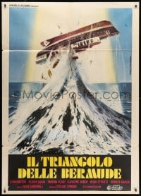 1c194 BERMUDA TRIANGLE Italian 1p 1978 wild Piovano art of ship tossed upside-down in the ocean!