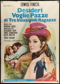 1c200 BLONDE & THE BLACK PUSSYCAT Italian 1p 1969 Luca Crovato art of sexy Edwige Fenech