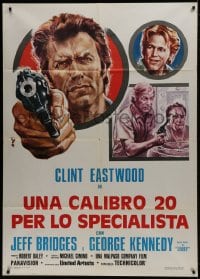 1c410 THUNDERBOLT & LIGHTFOOT Italian 1p R1970s different Avelli of Clint Eastwood pointing gun!