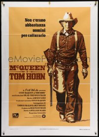 1c412 TOM HORN Italian 1p 1980 great full-length image of cowboy Steve McQueen with rifle!