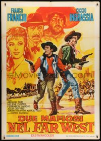 1c416 TWO GANGSTERS IN THE WILD WEST Italian 1p 1965 Franco & Ciccio, Casaro spaghetti western art!