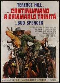 1c165 TRINITY IS STILL MY NAME Italian 2p 1972 cool spaghetti western art of Terence Hill on horse!