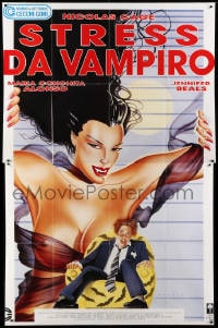 1c172 VAMPIRE'S KISS Italian 2p 1989 Nicolas Cage, Maria Conchita Alonso, different Cecchini art!