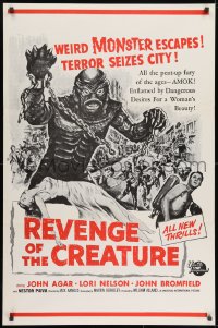 1g737 REVENGE OF THE CREATURE military 1sh R1960s John Agar, Lori Nelson, different monster art!