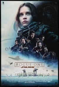 1g750 ROGUE ONE advance DS 1sh 2016 A Star Wars Story, Felicity Jones, cast montage, Death Star!