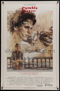 1g759 RUMBLE FISH 1sh 1983 Francis Ford Coppola, great art of Matt Dillon by John Solie!