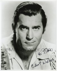 1h876 CLINT WALKER signed 8x10 REPRO still 1980s head & shoulders portrait wearing buckskin!