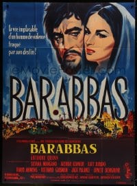 1j505 BARABBAS French 1p R1960s Richard Fleischer, Mascii art of Anthony Quinn & Silvana Mangano!