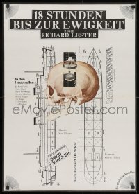 1t546 JUGGERNAUT style B East German 23x32 1975 Richard Harris, art of ocean liner and skull!