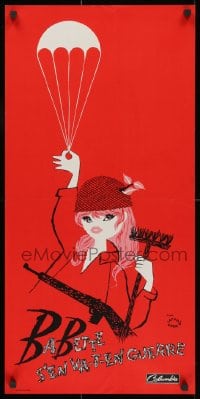 1t275 BABETTE GOES TO WAR red style French 15x31 1960 Brigitte Bardot, Babette s'en va-t-en guerre, red!