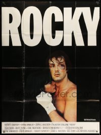 2f885 ROCKY French 1p 1976 different c/u of Stallone & Shire, boxing classic!