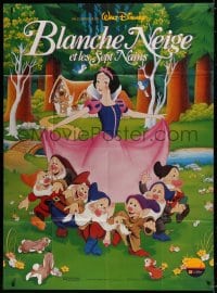 2f911 SNOW WHITE & THE SEVEN DWARFS French 1p R1992 Disney cartoon classic, great different art!