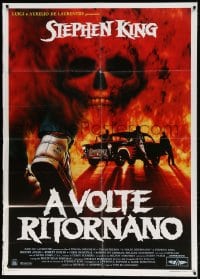 2f171 SOMETIMES THEY COME BACK Italian 1p 1991 Stephen King, cool art with flaming skull!