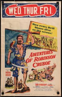 2f379 ROBINSON CRUSOE WC 1954 directed by Luis Bunuel, art of castaway Dan O'Herlihy!