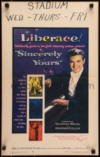 2f400 SINCERELY YOURS WC 1955 famous pianist Liberace brings a crescendo of love to empty lives!