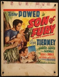 2f411 SON OF FURY WC 1942 art of Tyrone Power w/beautiful Gene Tierney + Frances Farmer shown!